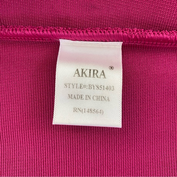 NWT AKIRA Cut Out Bandage Long Sleeve Midi Dress Dark Pink Small - Picture 14 of 16